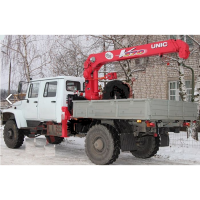 Автомобиль ГАЗ Егерь 2 с краном манипулятором Юник тросовым